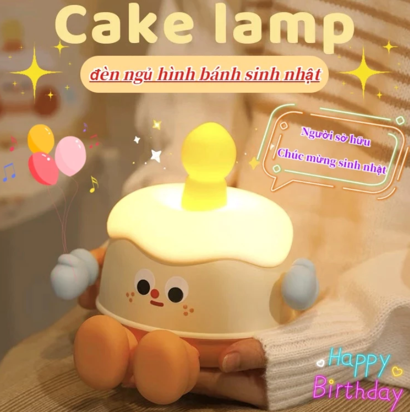 🎂 Đèn Ngủ Bánh Sinh Nhật Cute - Ánh Sáng Ấm Áp Cho Giấc Ngủ Ngon - Image 6